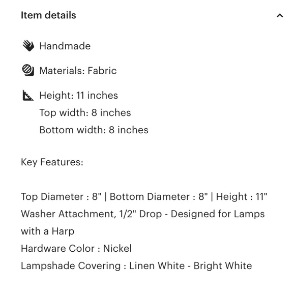 NEW - White Linen Lampshades - Picture 3 of 4